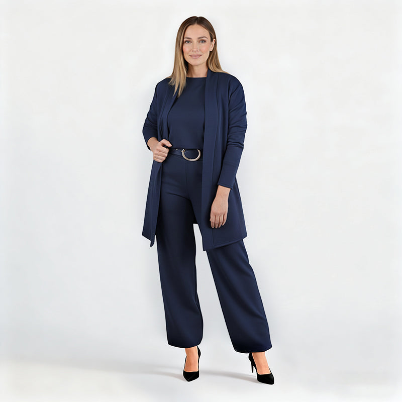 🔥Last day offer: 50% off-Elegant Longline Cardigan & Top & Pants 3-Pieces Set