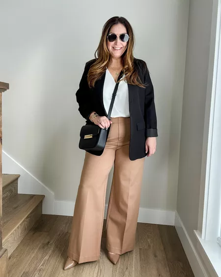 🥇Three lengths available🔥High Stretch High Waist Wide Leg Trousers