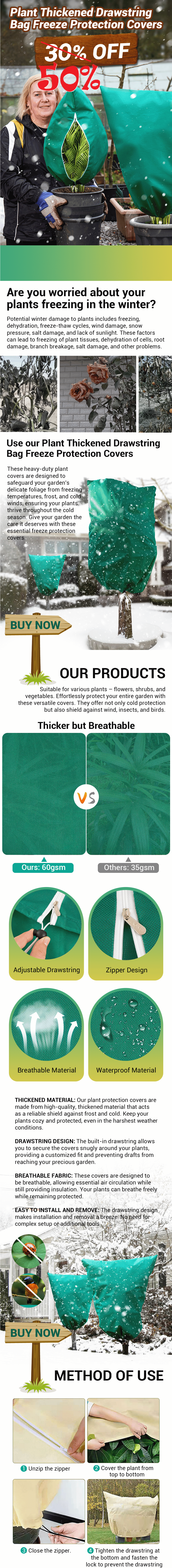 🔥Sale 50% OFF!Plant Thickened Drawstring Bag Freeze Protection Covers