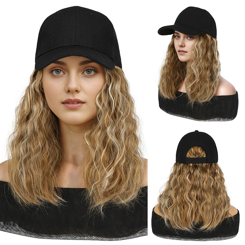 💗LAST DAY - 2-in-1 Curly Hair Baseball Cap Wig