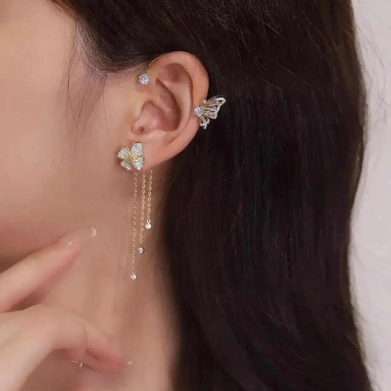 šBUTTERFLY TASSEL STYLE ZIRCON EARRINGS | PERFECT GIFTš
