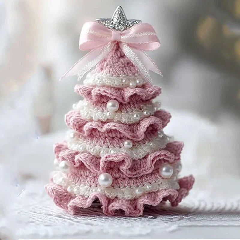 ✨🎁 DIY Crochet Christmas Tree Kit With Imitation Pearl Accents🎄– Create Your Own Holiday Magic