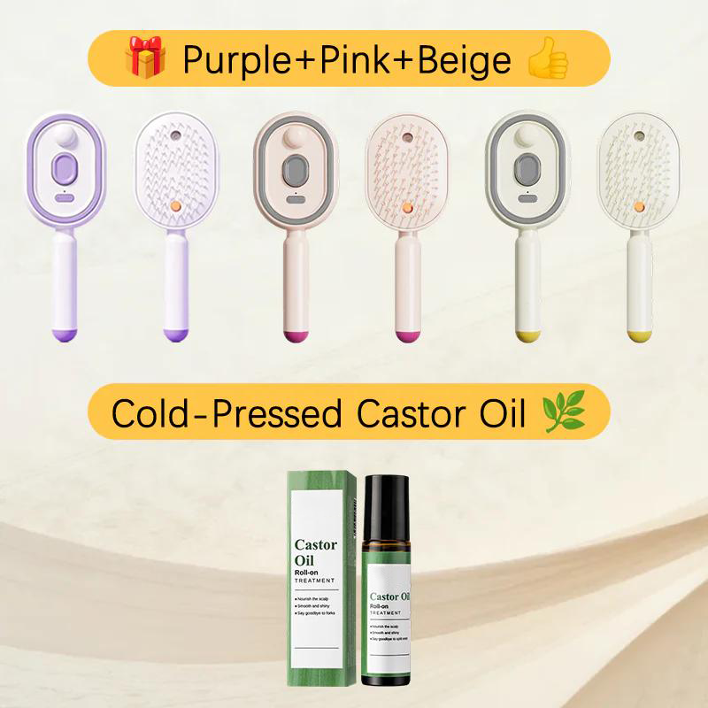 50K+ SOLD!🔥ProGlide™🇬🇧 Scalp Massager Comb 💆♀️ – Self-Cleaning 🧼, Tangle-Free ✂️ & Frizz-Control Hair Brush with Soothing Mist Spray 💨✨ | Perfect for Dry, Brittle Hair 💧🌟