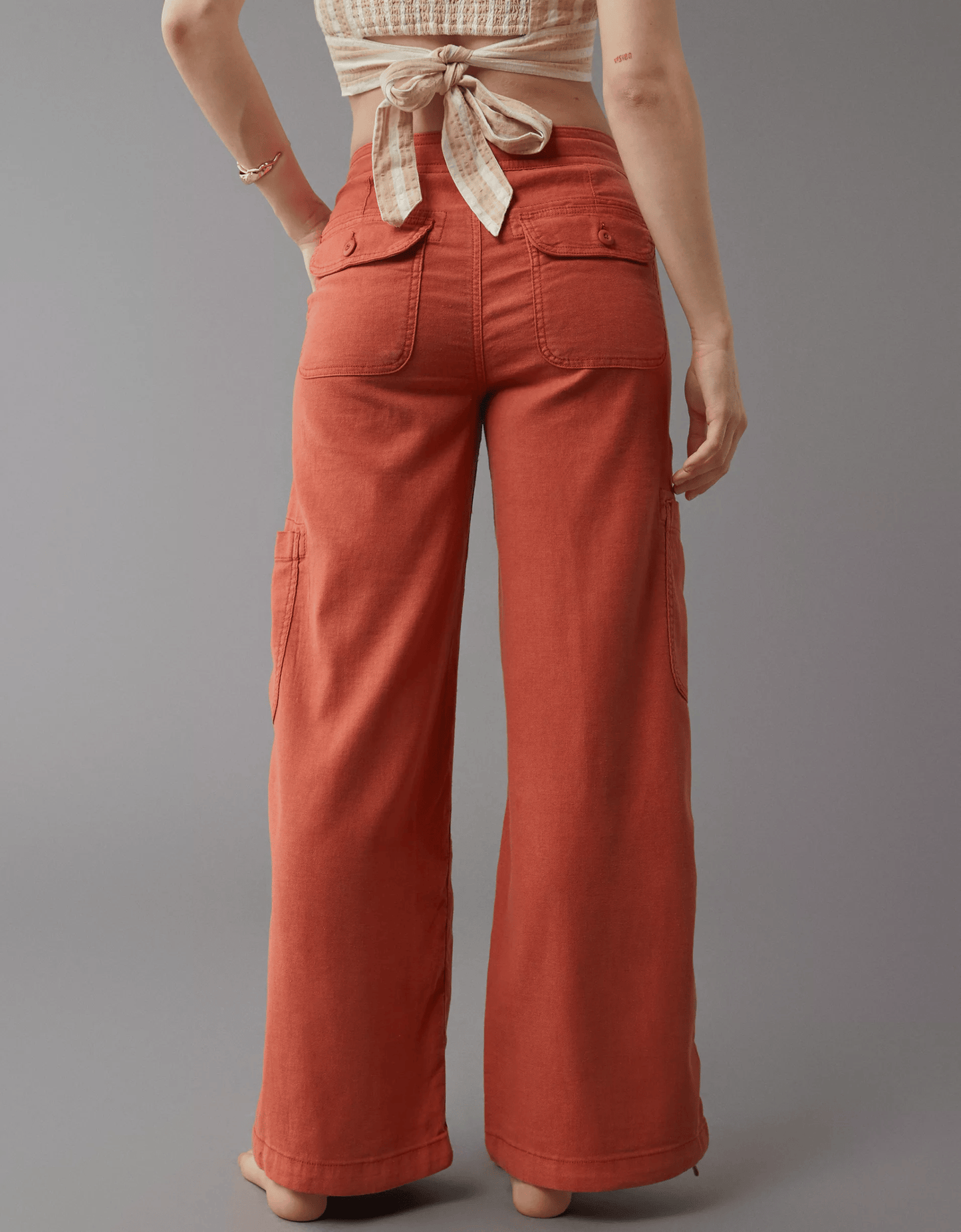 💥LAST DAY SALE 49% OFF!!🎁Linen-Blend Wide-Leg Cargo Pant