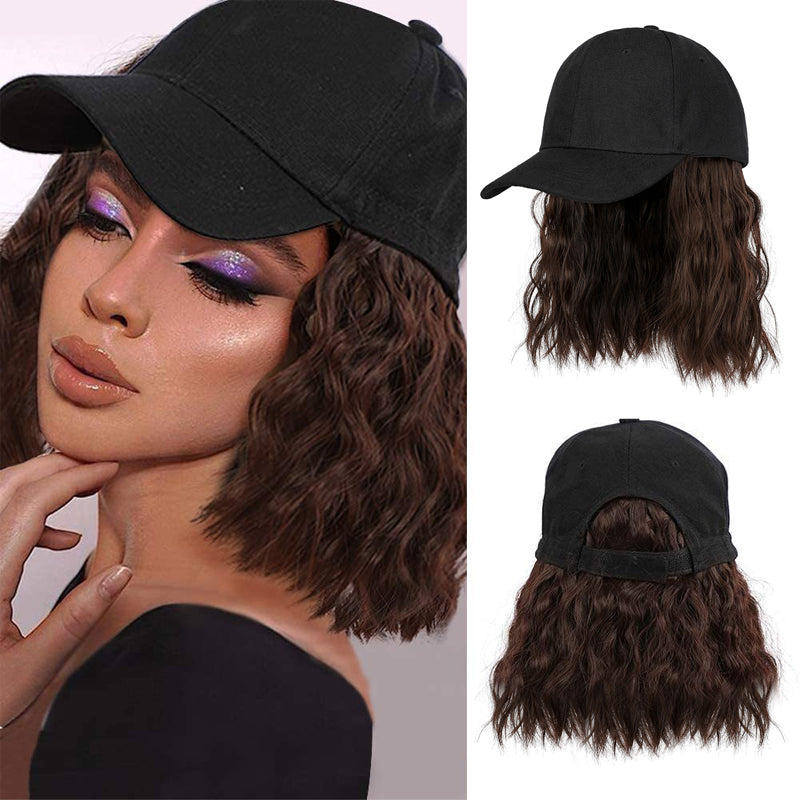 💗LAST DAY - 2-in-1 Curly Hair Baseball Cap Wig