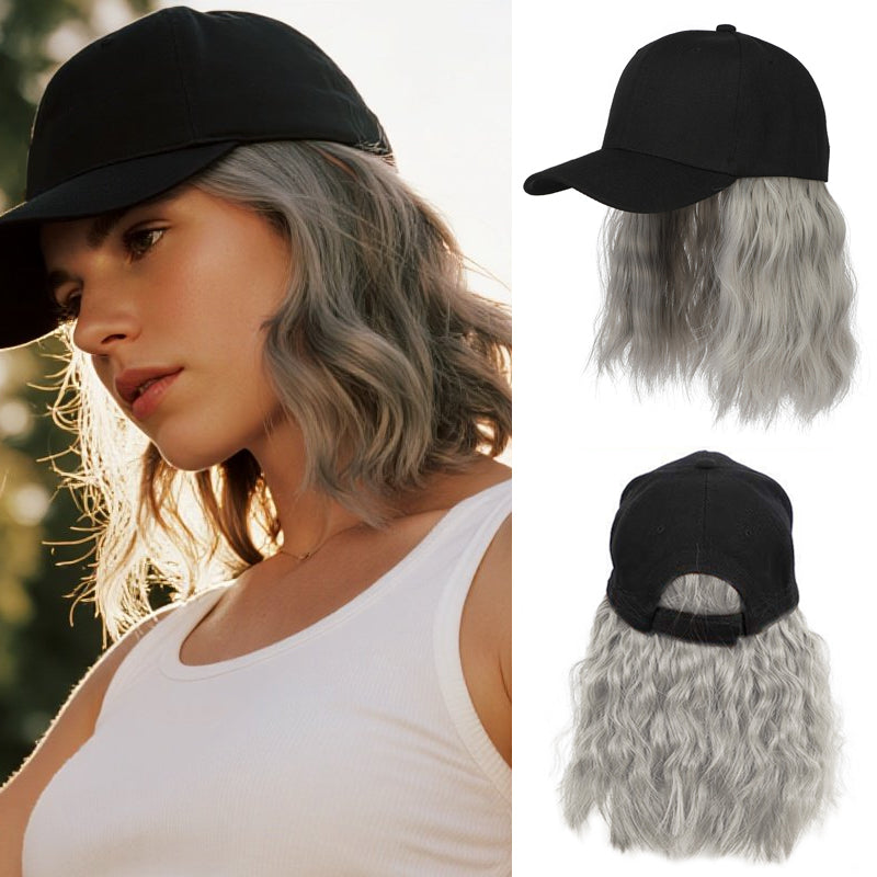 💗LAST DAY - 2-in-1 Curly Hair Baseball Cap Wig