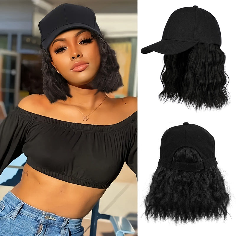 💗LAST DAY - 2-in-1 Curly Hair Baseball Cap Wig