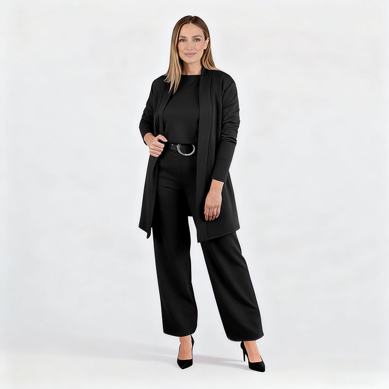 🔥Last day offer: 50% off-Elegant Longline Cardigan & Top & Pants 3-Pieces Set