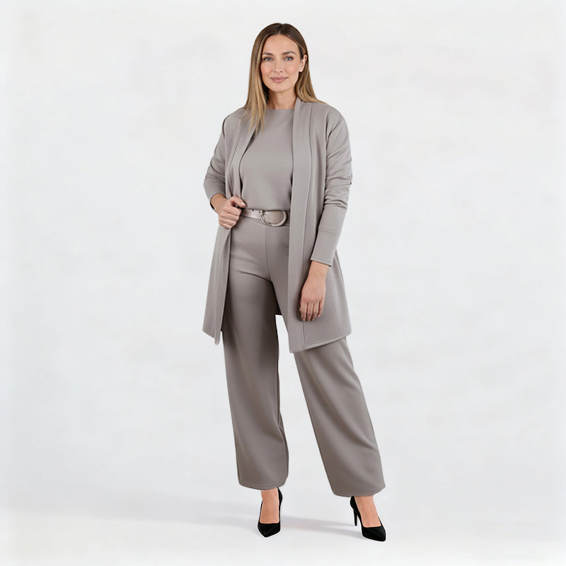 🔥Last day offer: 50% off-Elegant Longline Cardigan & Top & Pants 3-Pieces Set