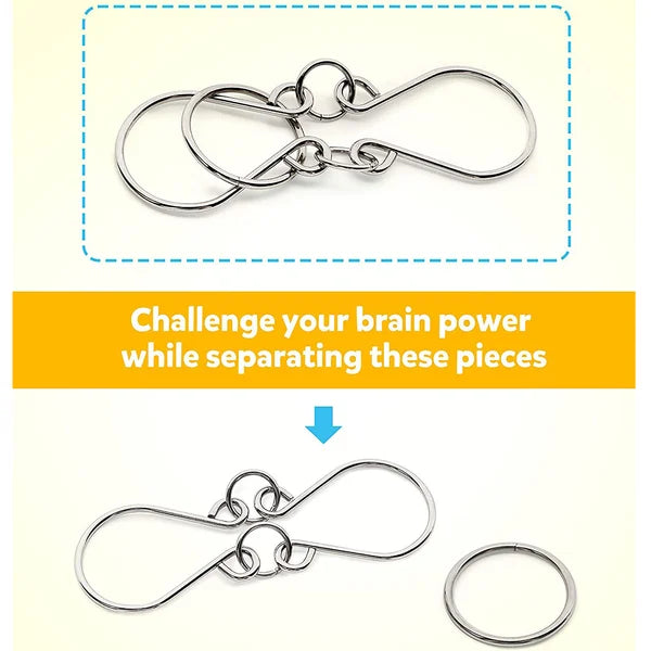 🔥Last day 50% off 🔥Metal Puzzle Ring Eight-Piece Blue Version Brain Teasers,Developing the human brain