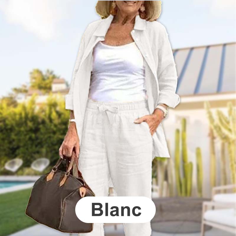 🌿 Spring New Release 🌿 Women's Cotton Linen Long Sleeve Top and Pants Set