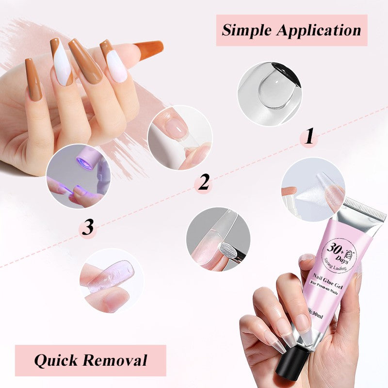 💅Strong Lasting Nail Glue Gel Set for Press-on Nails💕