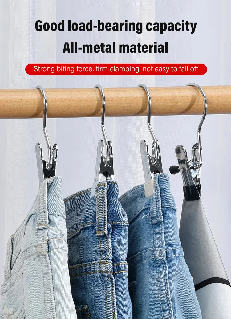 💥Anti-rust Clip Space-saving Clothespin Hat Pants Storage Hanging Travel Hook
