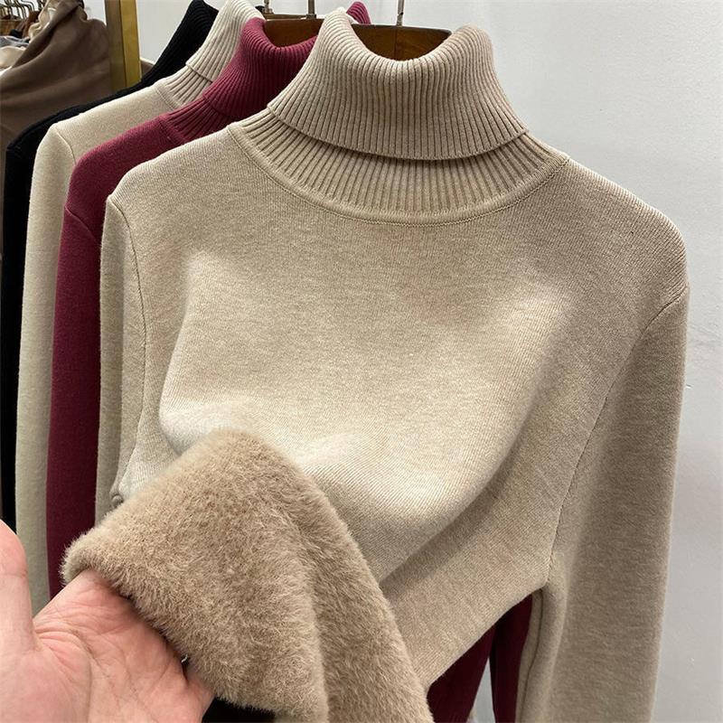 🌟New Year's Sale 50% OFF!🎁Winter fleece thick knitted bottoming shirt