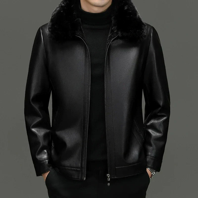 Men's Casual PU Leather Jacket(50% OFF)