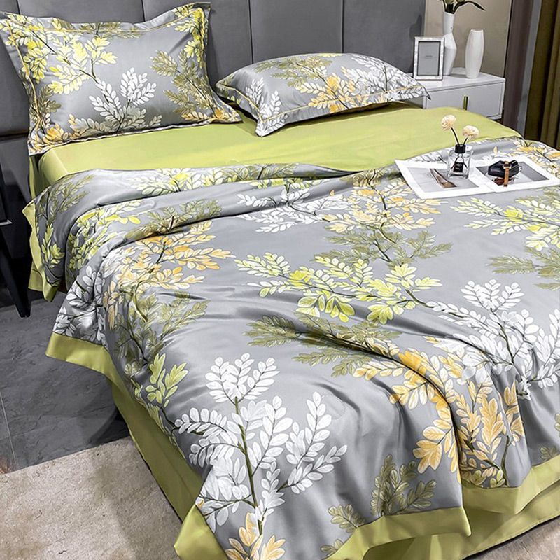 Washable Icy Cool Breathable Summer Quilt 4-piece Set