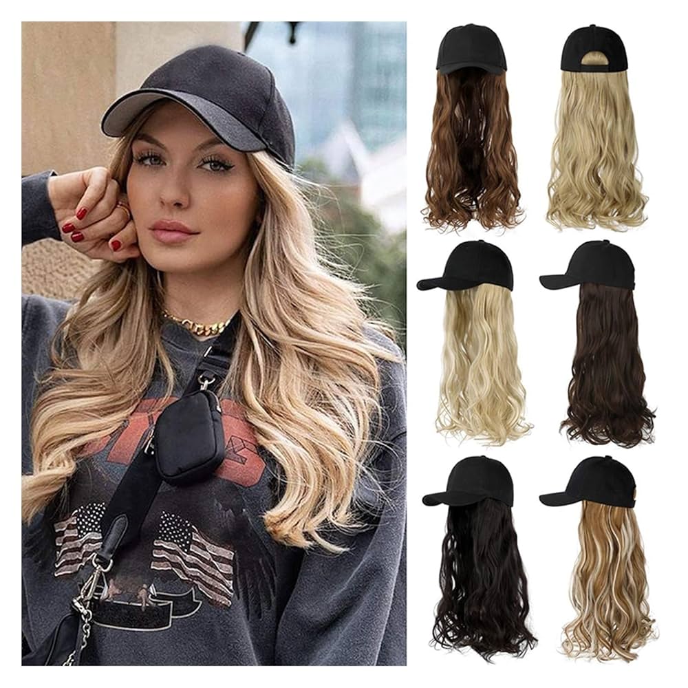 💗LAST DAY - 2-in-1 Curly Hair Baseball Cap Wig