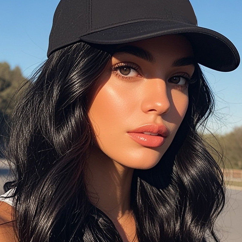 💗LAST DAY - 2-in-1 Curly Hair Baseball Cap Wig