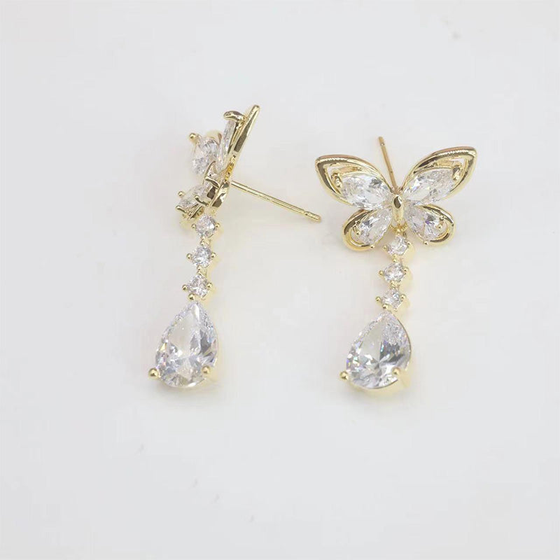Zircon Butterfly Earrings - Great Gift
