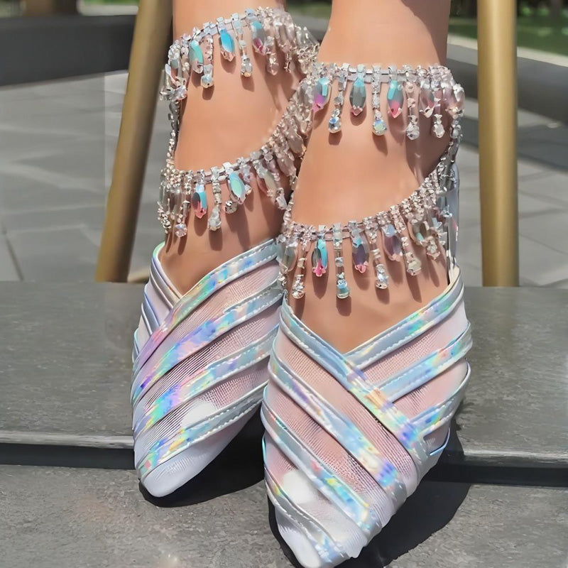 ✨Mesh Sandals with Rhinestone Anklets - Hot Sale 40% OFF🔥