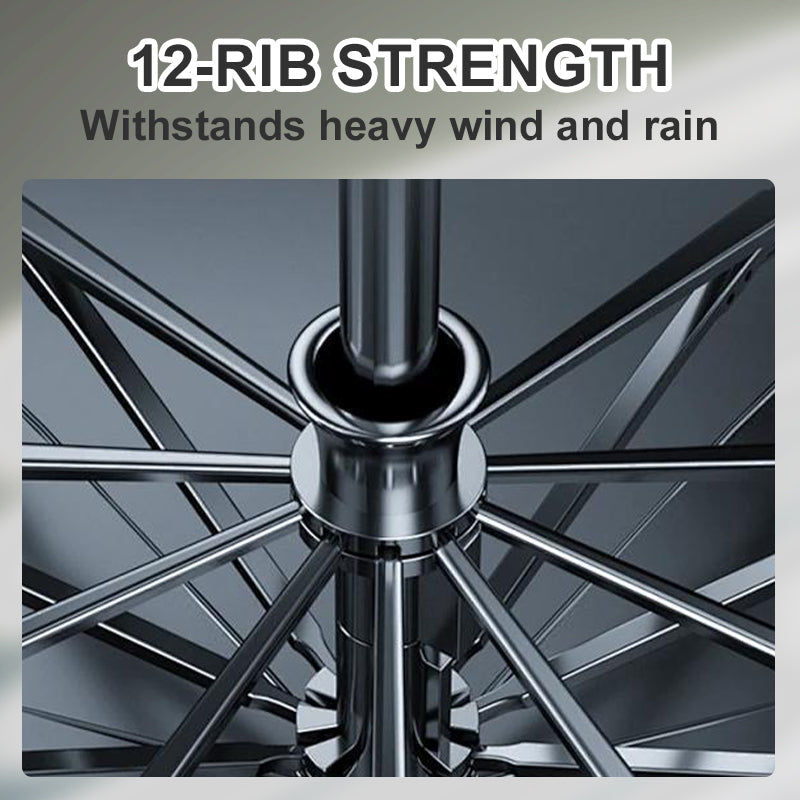 ☔12-Rib Large Foldable Windproof Umbrella