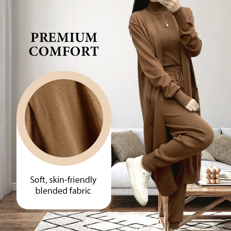 Women's Solid Color Fashion 3-Piece Set