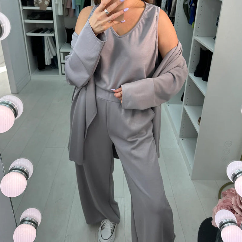 Women's Solid Color 3-Piece Set