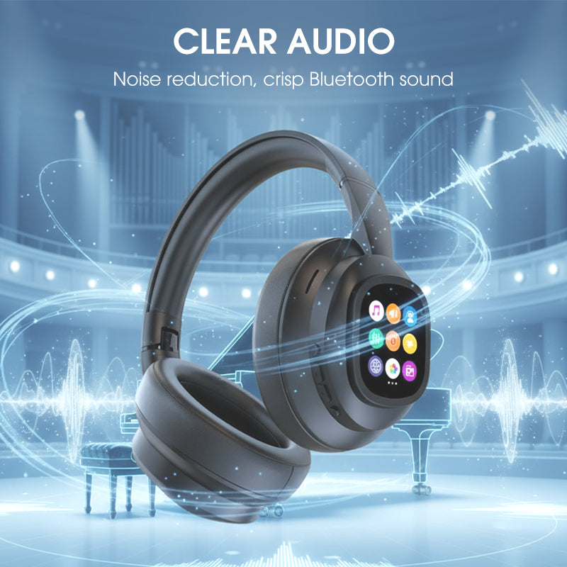 🎧 50% OFF NOW! ✨ AI Bluetooth Headphones - Smart LCD Display & Voice Assistant with Premium Sound Quality for Music & Calls 📱✨