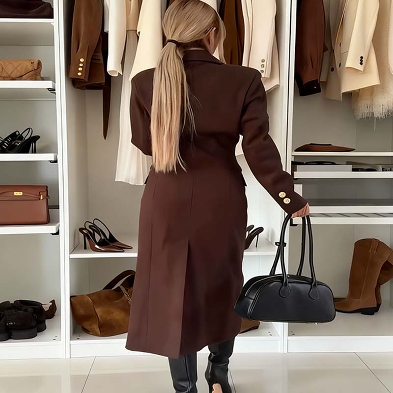 Versatile High-End Fashionable Long Trench Coat