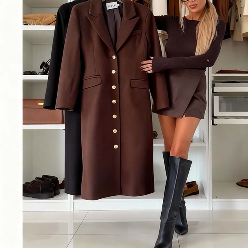 Versatile High-End Fashionable Long Trench Coat