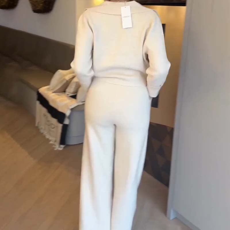 🔥New Arrivals Special Offer-Elegant Top & Wide-Leg Pant Set