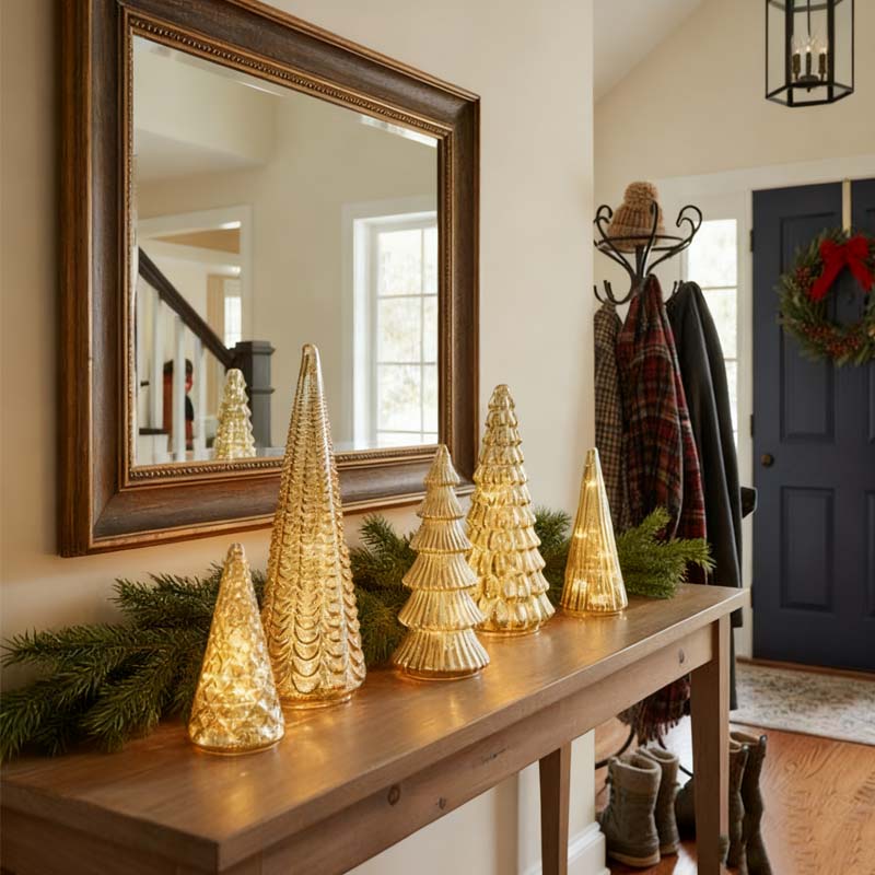 5-Piece Decorative Lighted Resin Trees Set