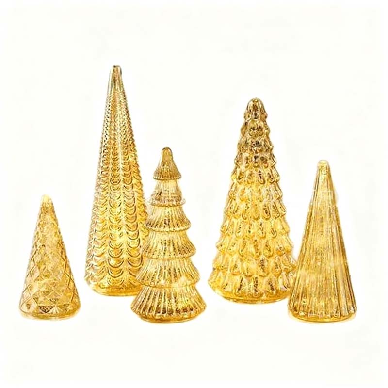 5-Piece Decorative Lighted Resin Trees Set