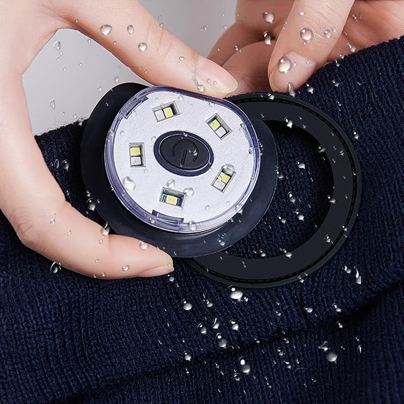 Peel-Off LED Headlamp Bluetooth Headset Knit Cap