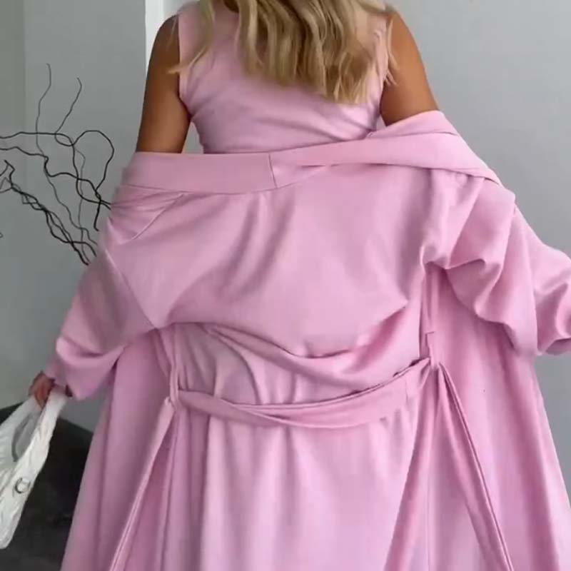 ⏳Limited-time 50% off⏰Women’s Sleeveless Dress & Robe (2-pcs set)👗🧥