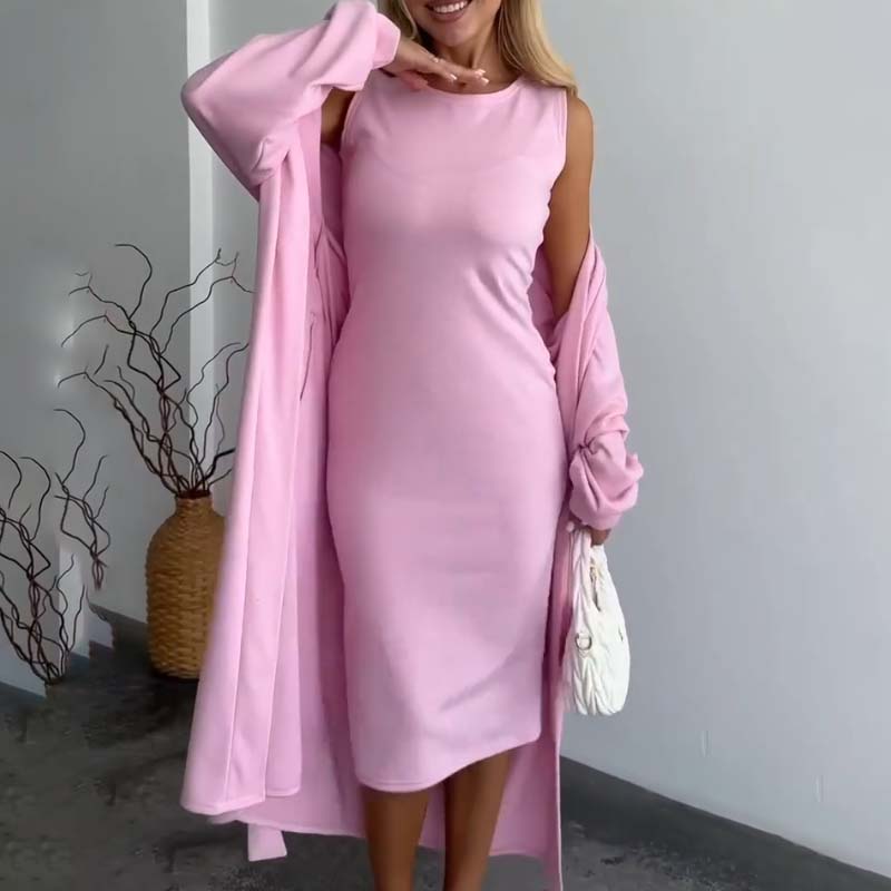 ⏳Limited-time 50% off⏰Women’s Sleeveless Dress & Robe (2-pcs set)👗🧥