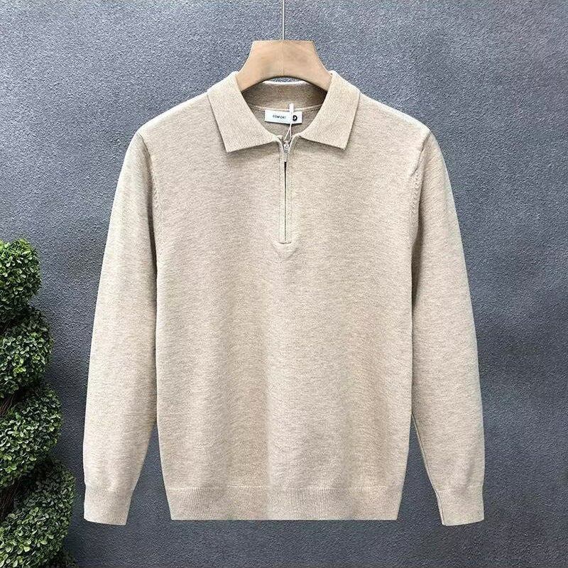 Men's Casual Quarter Zip Knit Sweater