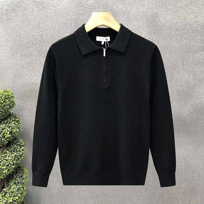 Men's Casual Quarter Zip Knit Sweater