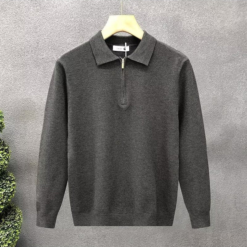 Men's Casual Quarter Zip Knit Sweater