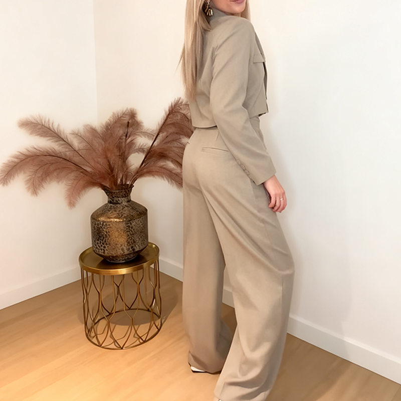 Women's Fashionable Jacket & Pants 2-Piece Suit