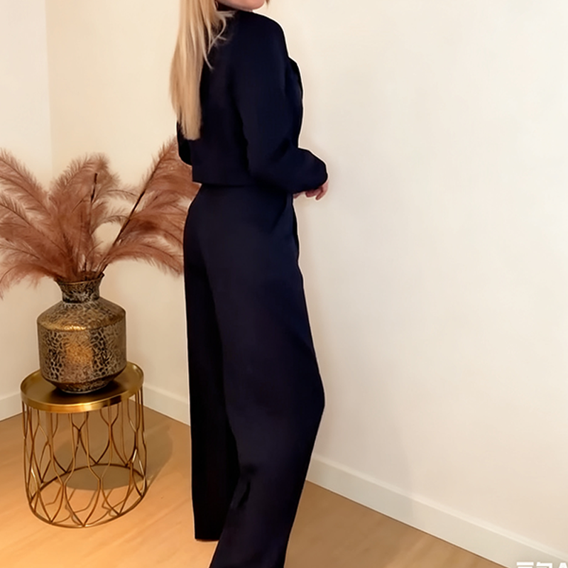 Women's Fashionable Jacket & Pants 2-Piece Suit