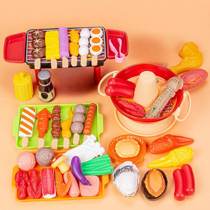 Kids Realistic BBQ Grill Playset with Food