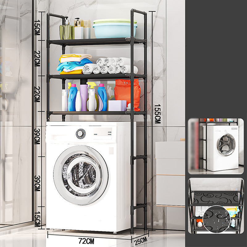 🧺No-Drill Over-Washer Storage Rack, Waterproof Rustproof Laundry & Bathroom Organizer Shelf for Space Saving