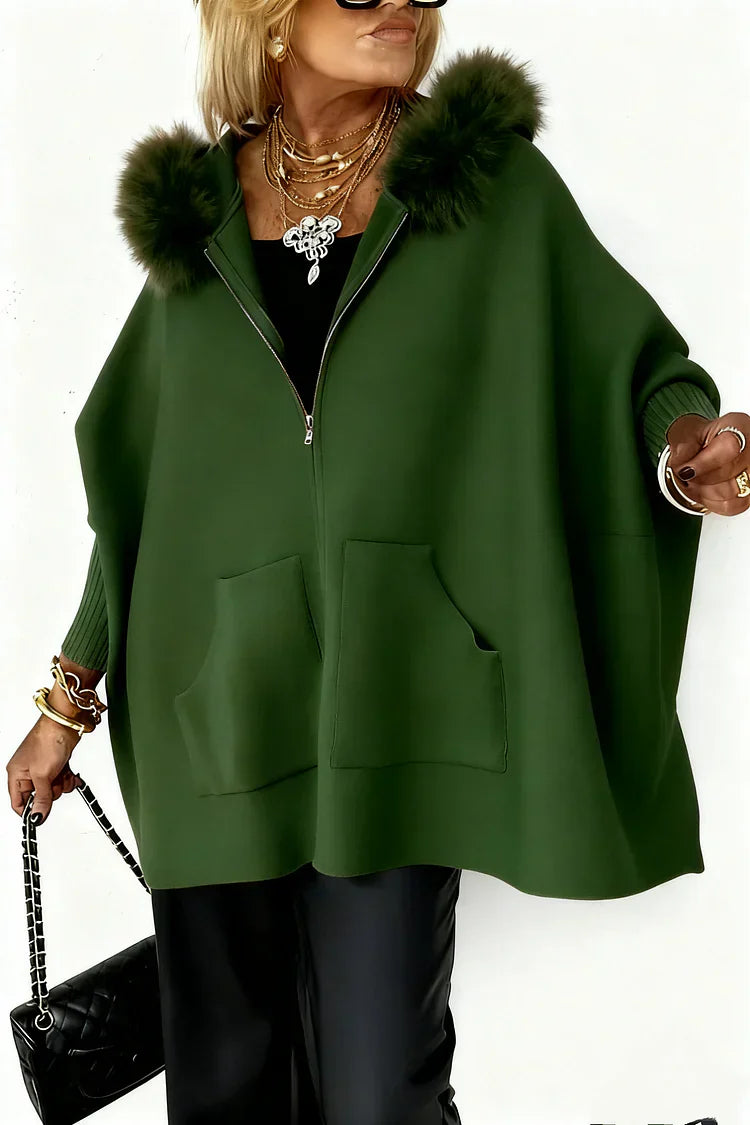 🔥Limited Time Discount 💥Women Fur Collar Solid Color Casual Jacket