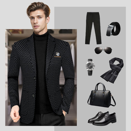 🎉Black Friday Series - Early Bird Price💖Men's Slim-fit Casual Suit Jacket【Comfortable and warm】