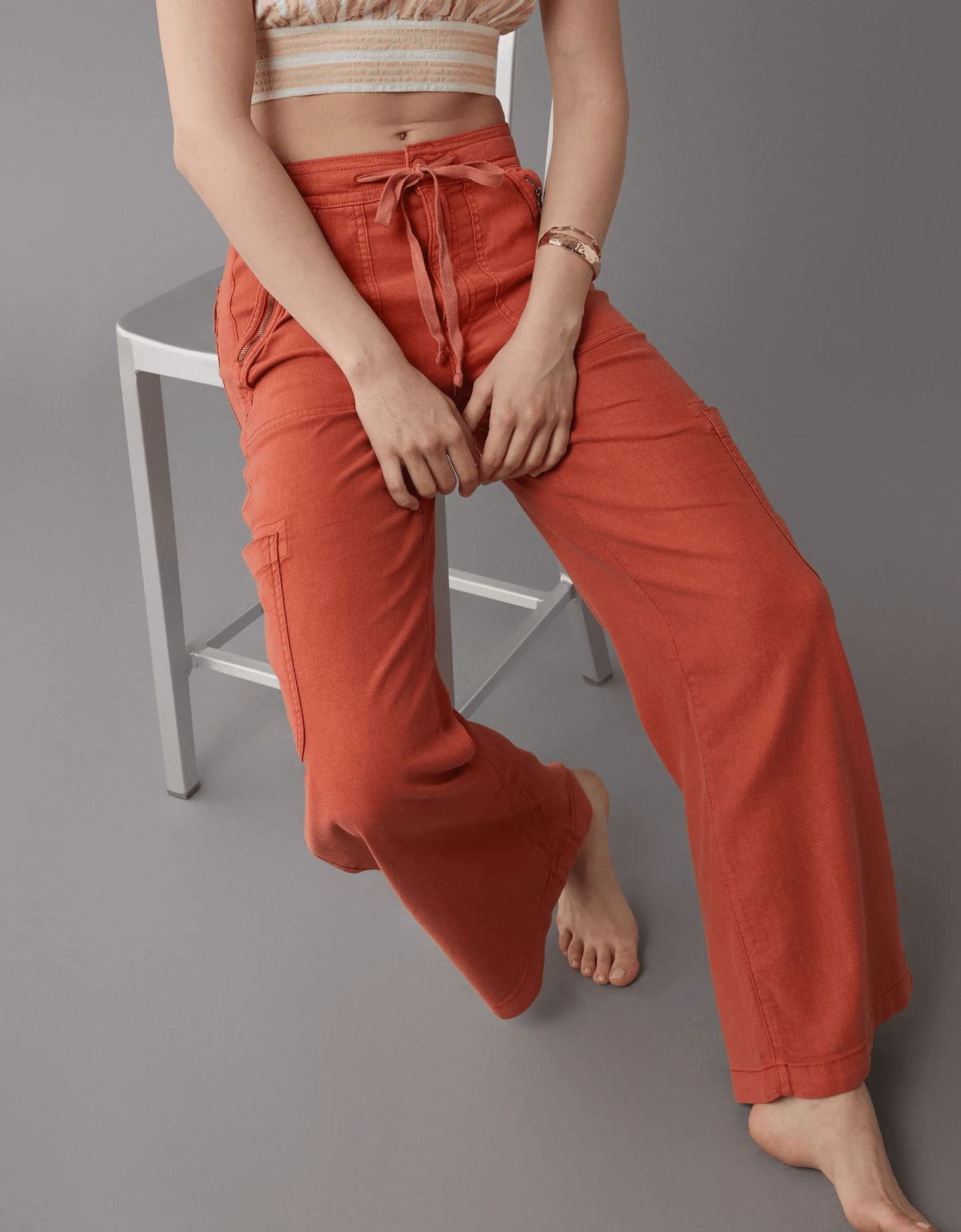 💥LAST DAY SALE 49% OFF!!🎁Linen-Blend Wide-Leg Cargo Pant
