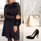 💖Limited Sale 50% OFF💖Women's Sequin Patchwork Tie Neck Dress