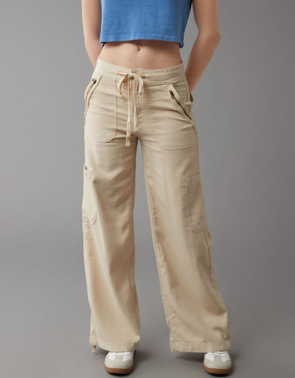 💥LAST DAY SALE 49% OFF!!🎁Linen-Blend Wide-Leg Cargo Pant
