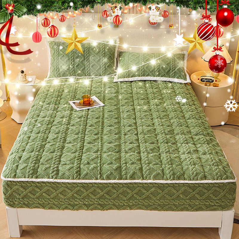 🛏️ 50% OFF! 🎁 WARM FITTED BED SHEET - Brushed Flannel & Deep Pocket (Up to 40cm), Non-Slip Corners for All-Season Comfort❄️🛌