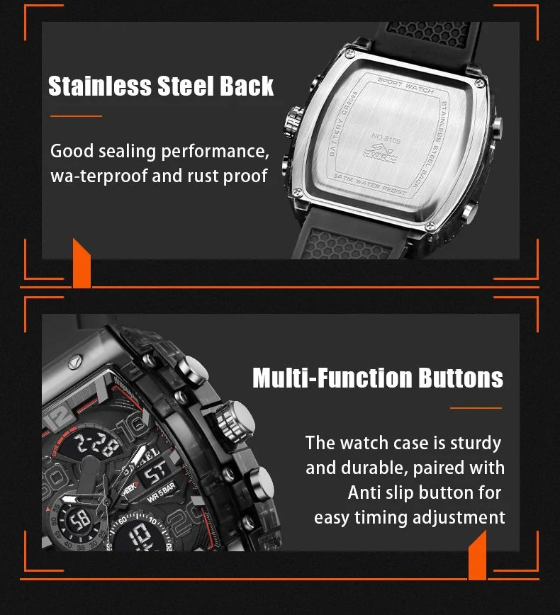 🔥LED Backlight+Stopwatch Technique🔥Multi-Function Sport & Casual Digital Watch